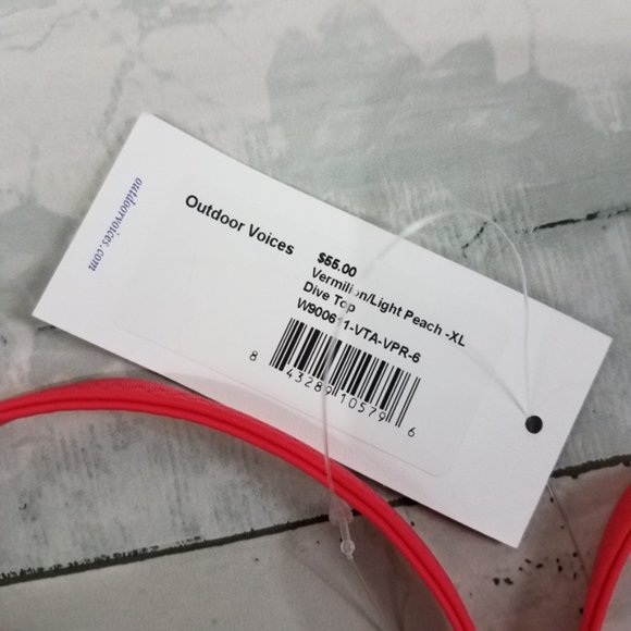 Outdoor Voices Dive Back Cutout Swim Top Peach - Picture 5 of 6